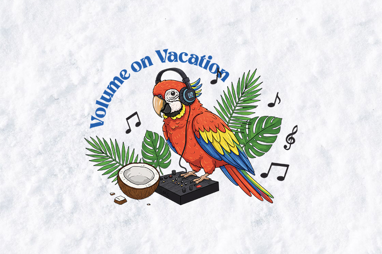 Tropical DJ Parrot SVG - Volume On Vacation Summer Art