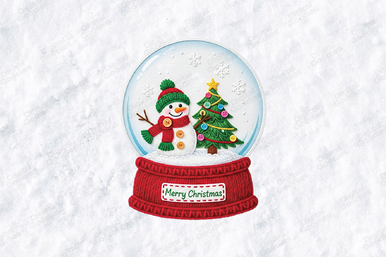 Snow Globe Merry Christmas SVG | Snowman Winter Art