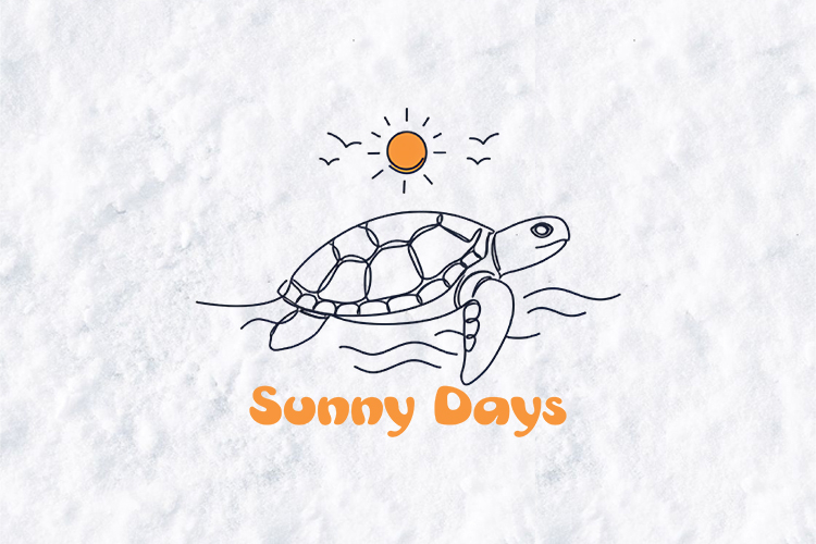 Sunny Days SVG - Minimalist Sea Turtle Ocean Line Art