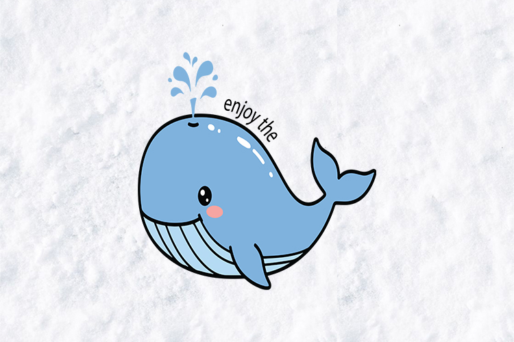 Cute Blue Whale SVG - Enjoy The Little Things Kids Design