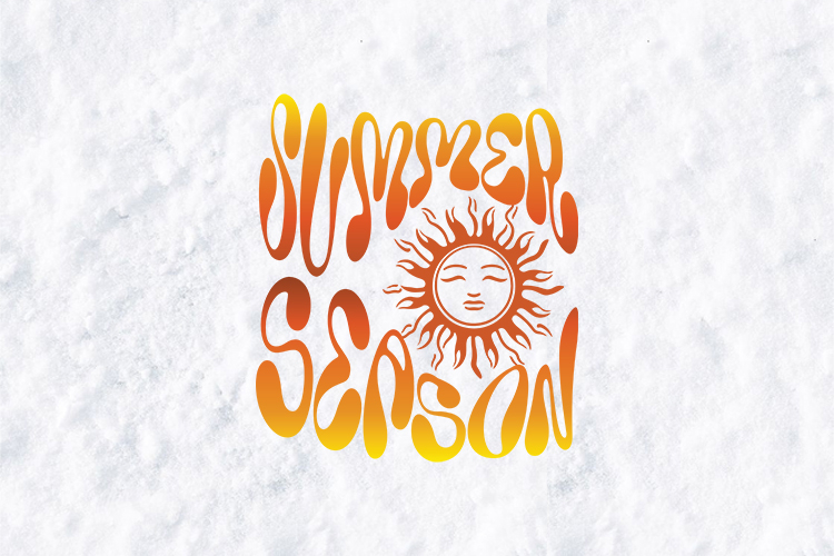 Summer Season SVG - Groovy Retro Sun Face T-Shirt Design