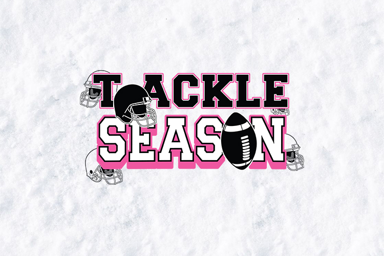 Tackle Season SVG - Football Helmet & Pink Varsity Design
