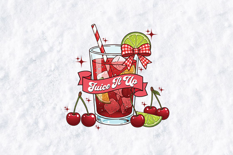 Retro Cherry Limeade Illustration - Juice It Up Digital Art