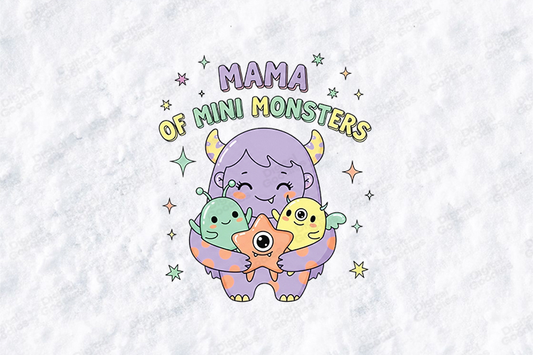 Mama of Mini Monsters SVG - Cute Motherhood Monster Art