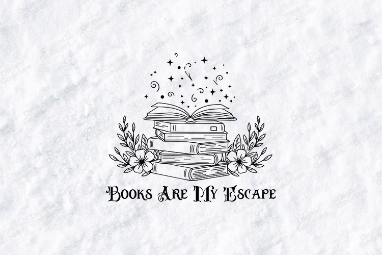 Books Are My Escape SVG - Gothic Bookish Magic Cut File