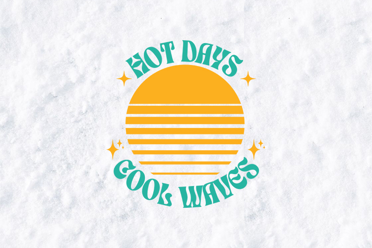 Hot Days Cool Waves SVG - Retro Summer Sun T-Shirt Design