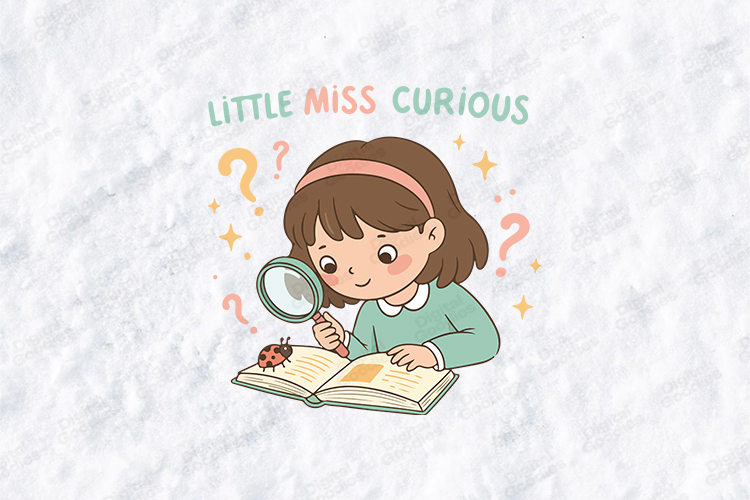 Little Miss Curious SVG Kawaii Girl Student Researcher File