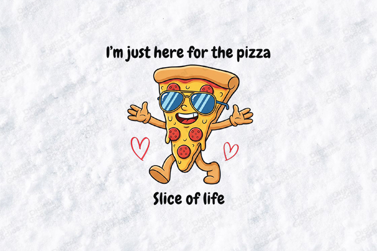 Retro Pizza Slice SVG - Im Just Here For The Pizza Design