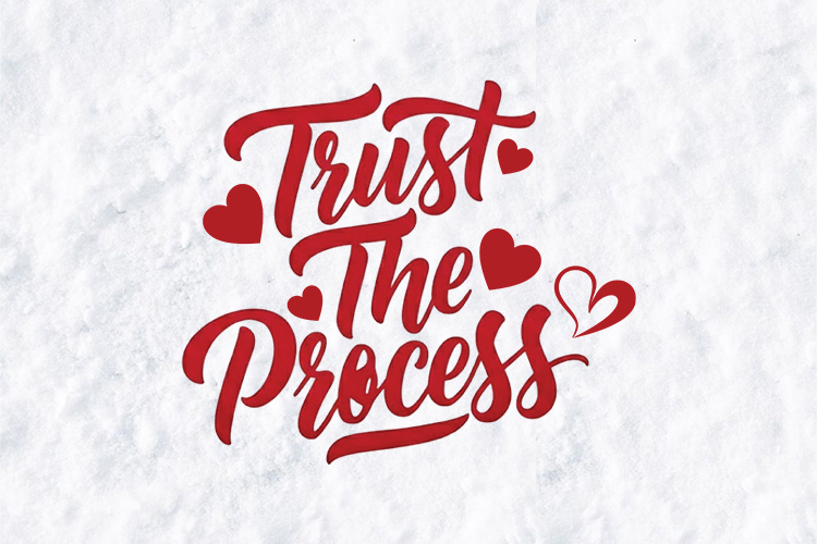 Trust The Process SVG - Motivational Hand Lettered Quote