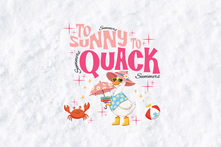 To Sunny To Quack Funny Beach Duck Summer Vacation PNG