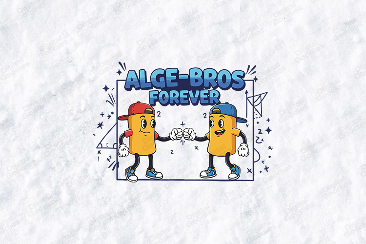 Alge-Bros Forever SVG - Retro Algebra Math Pun Cut File