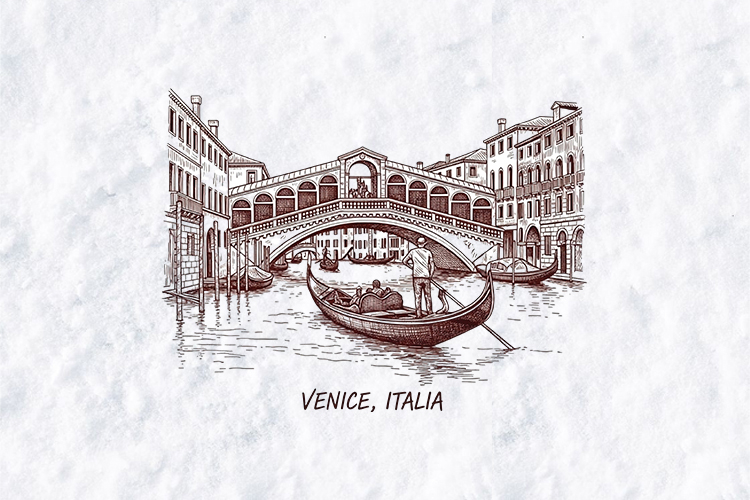 Venice Italia SVG Rialto Bridge Gondola Sublimation PNG