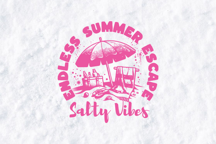 Endless Summer Escape Salty Vibes Retro Beach Sublimation