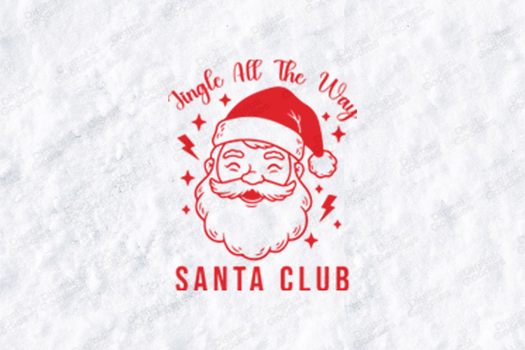 Retro Santa Club Jingle All The Way Christmas SVG