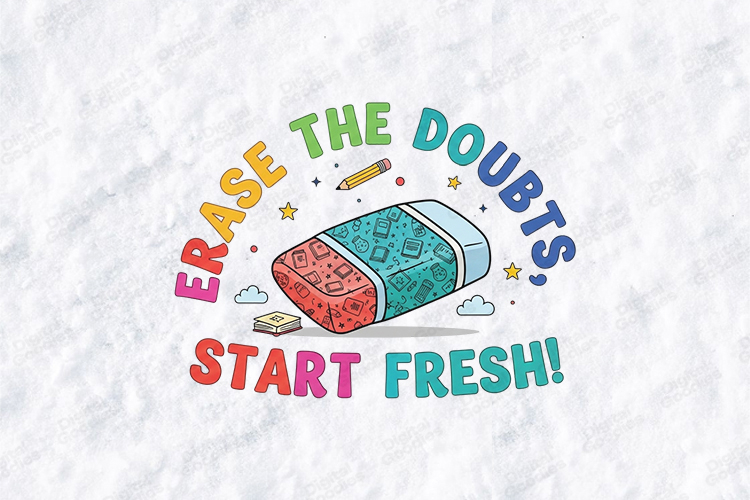 Erase The Doubts SVG - Patterned Eraser School Teacher File