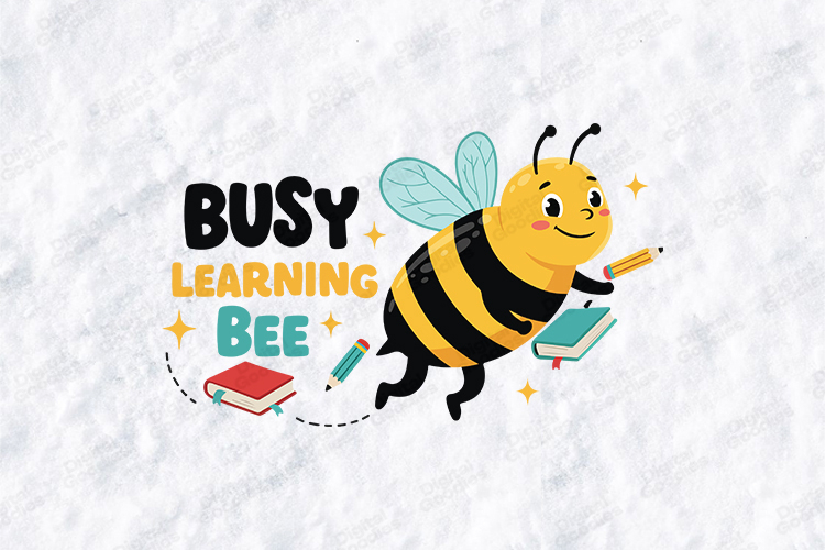 Busy Learning Bee SVG - Cute School Honeybee Cut File