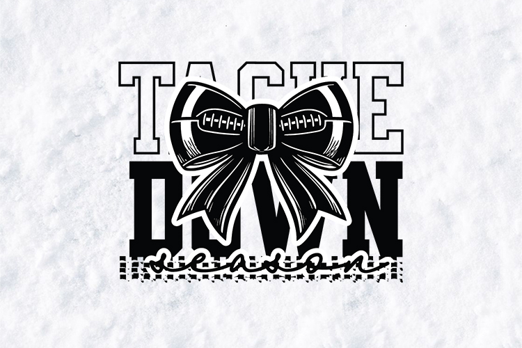 Tackle Down Season SVG Trendy Coquette Bow Football Graphic