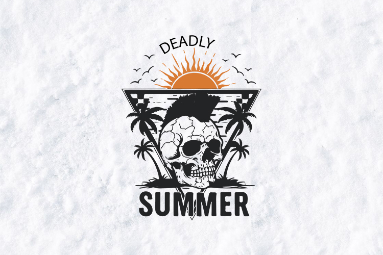 Deadly Summer Punk Skull SVG - Tropical Streetwear Design