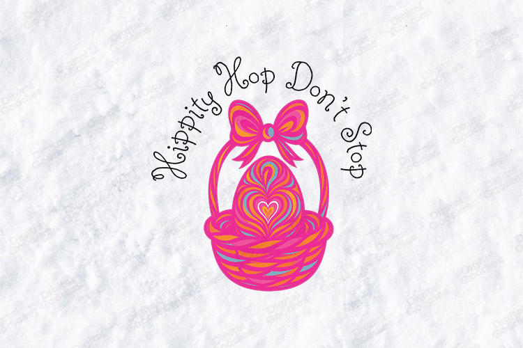 Hippity Hop Dont Stop Easter SVG - Retro Basket Design
