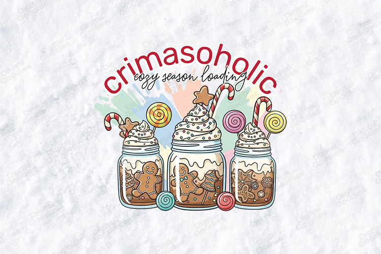 Crimasoholic SVG | Cute Christmas Mason Jar Treats Art