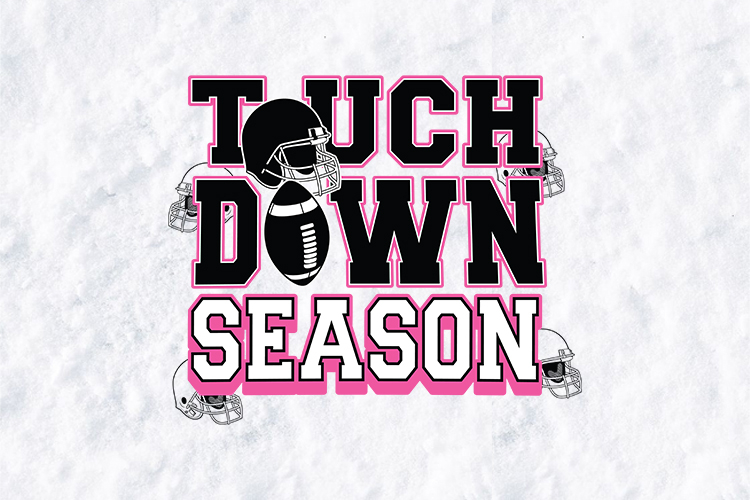 Touchdown Season SVG - Football Helmet & Pink Varsity Design