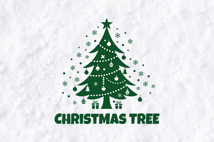 Christmas Tree SVG - Festive Holiday Pine with Ornaments