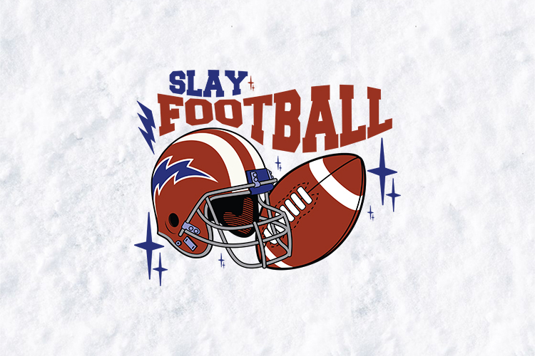 Slay Football SVG - Retro Helmet & Star Spirit Graphic