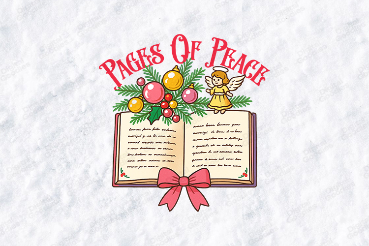 Pages of Peace SVG | Christmas Book Angel Art