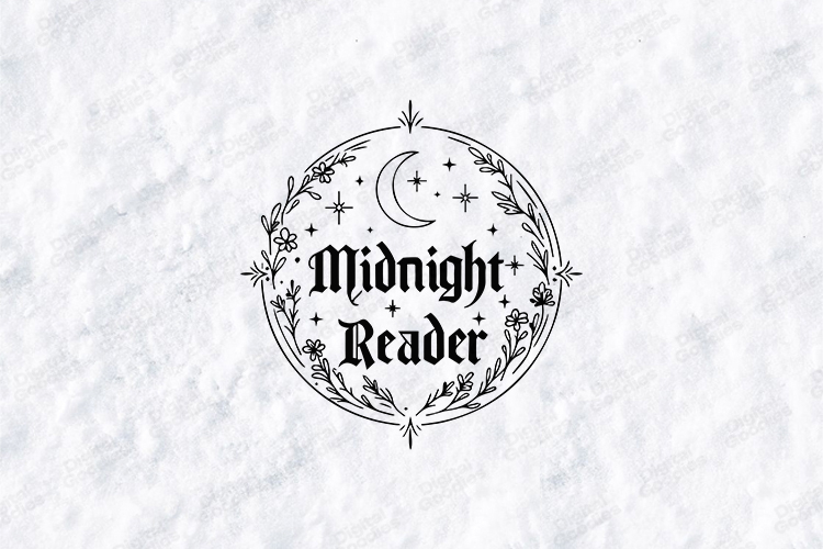 Midnight Reader SVG - Gothic Moon Celestial Bookish Cut File