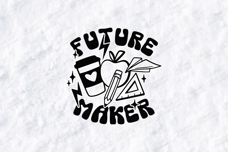 Future Maker SVG - Retro School Supply Doodle Cut File