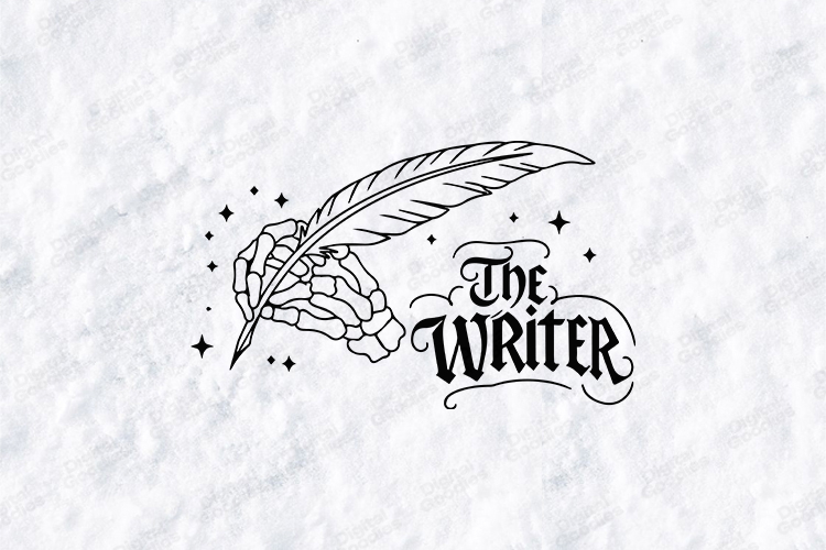 The Writer SVG - Gothic Skeleton Hand Quill Magic Cut File