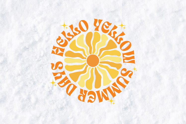 Hello Yellow Summer Days Retro Sun Sublimation PNG Design