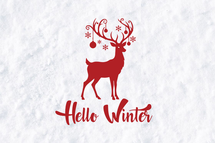 Hello Winter Reindeer SVG - Festive Christmas Holiday