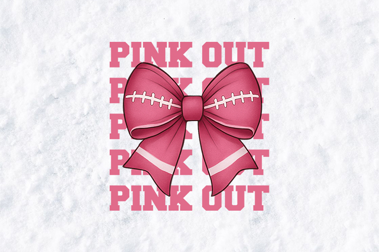 Pink Out Football Bow SVG Coquette Gameday PNG Design