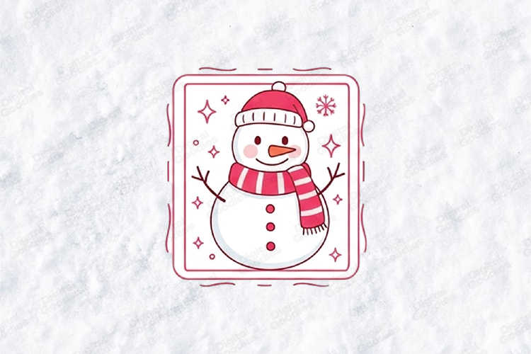 Cozy Snowman Icon SVG | Cute Winter Sublimation Art