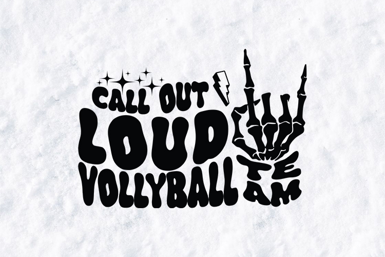 Groovy Skeleton Volleyball SVG - Call Out Loud Team Design