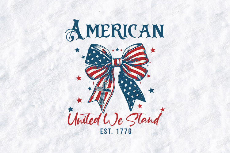 American United We Stand SVG - Patriotic USA Bow 1776 File