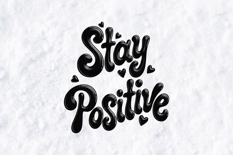 Stay Positive SVG - 3D Bubble Typography Aesthetic Design