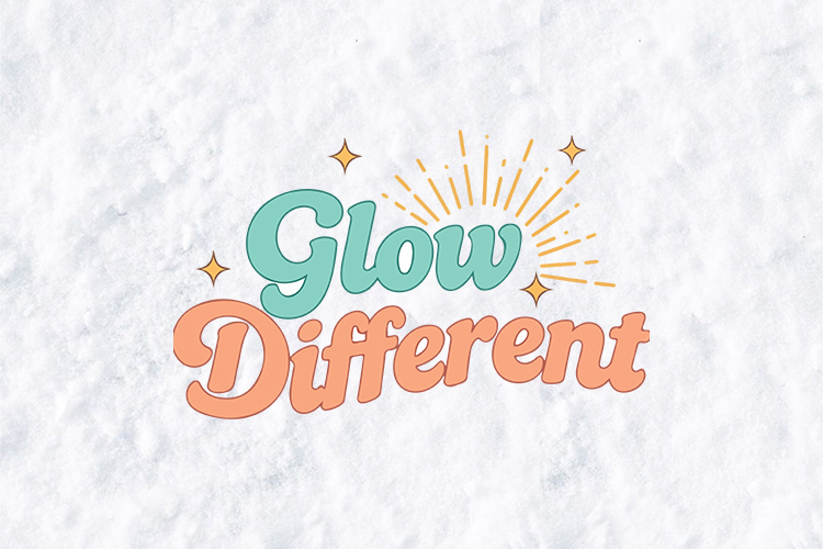 Glow Different SVG - Retro Inspirational Sunburst Art