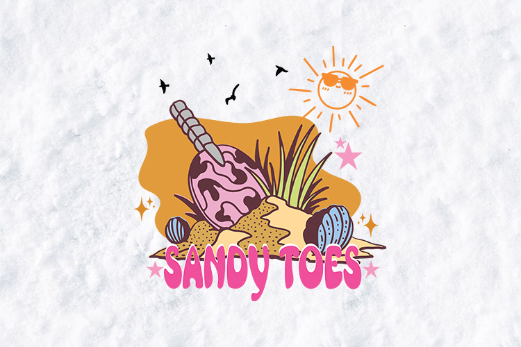 Sandy Toes Seashell Summer Beach Sublimation PNG Design