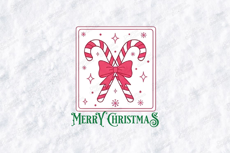 Merry Christmas Candy Cane Icon SVG | Pink Winter Art