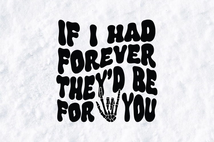 Forever For You Skeleton SVG - Retro Goth Valentine PNG
