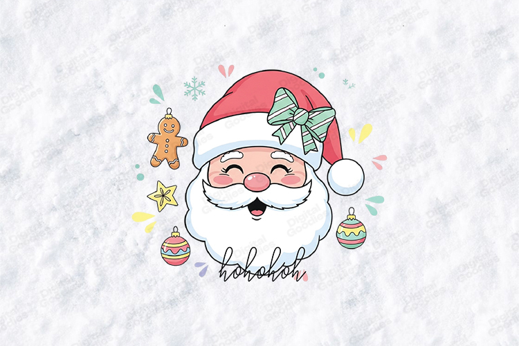 Cute Santa Face SVG | Ho Ho Ho Christmas Sublimation Art