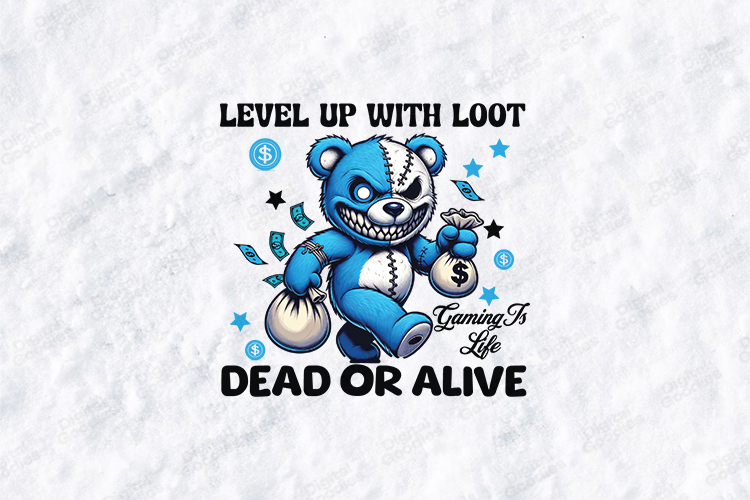 Level Up With Loot SVG - Blue Gaming Bear Dead
