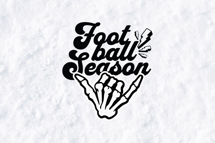 Football Season SVG - Groovy Shaka Skeleton Hand Design