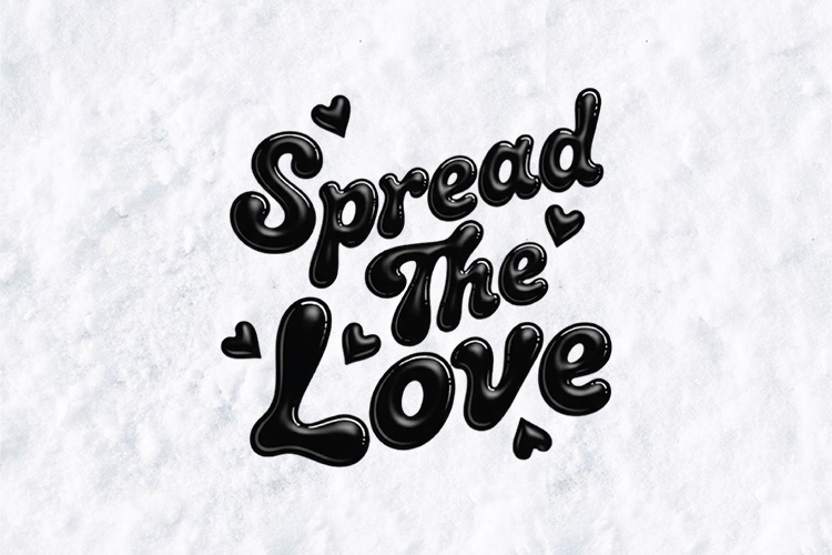 Spread The Love SVG - 3D Glossy Hand Lettered Quote