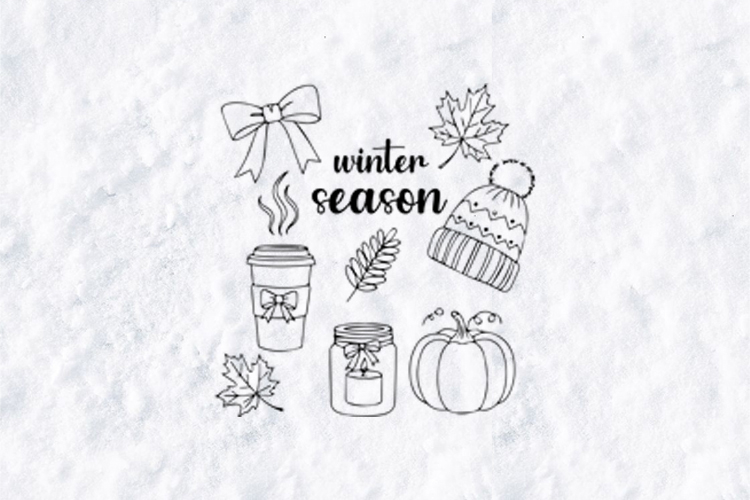 Winter Season Doodle Bundle - Cozy Christmas SVG Elements