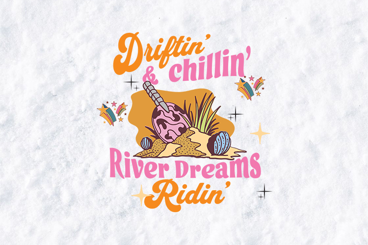 Driftin & Chillin SVG - Retro River Dreams & Shell Summer