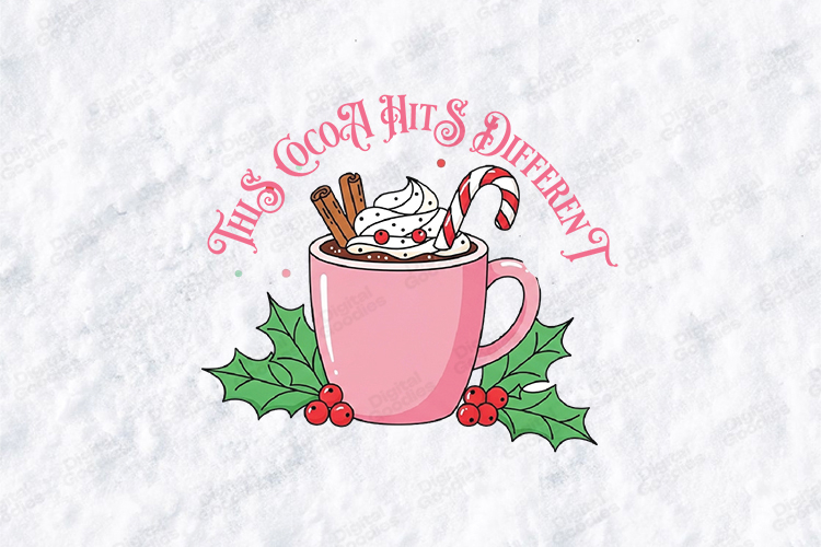 This Cocoa Hits Different SVG | Pink Hot Chocolate Art