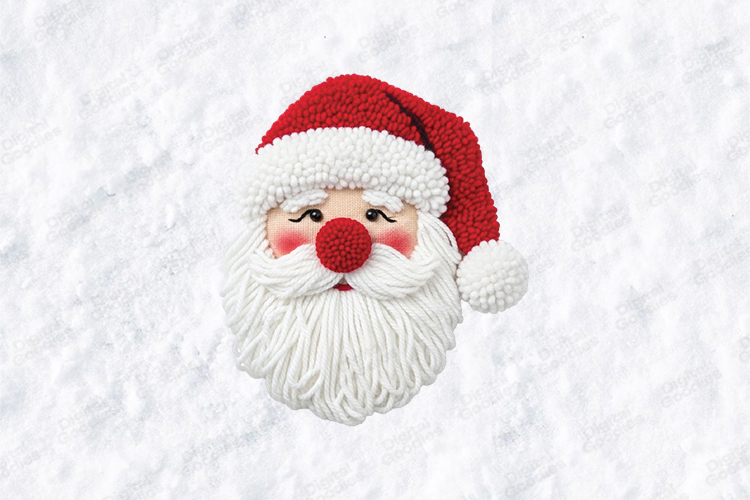 Yarn Santa Face SVG | Knit Christmas Applique Sublimation